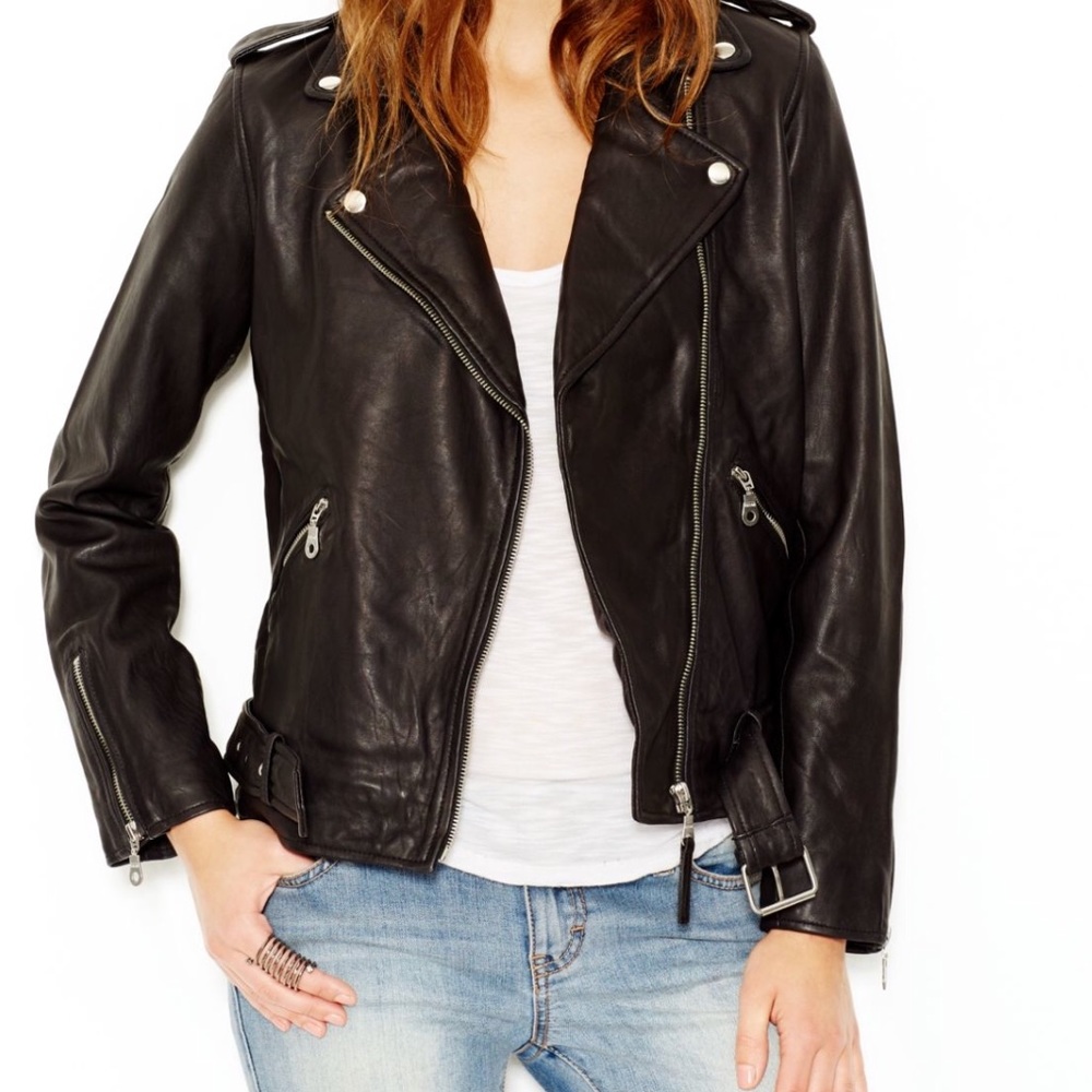 Lucky Brand Leather Moto Jacket